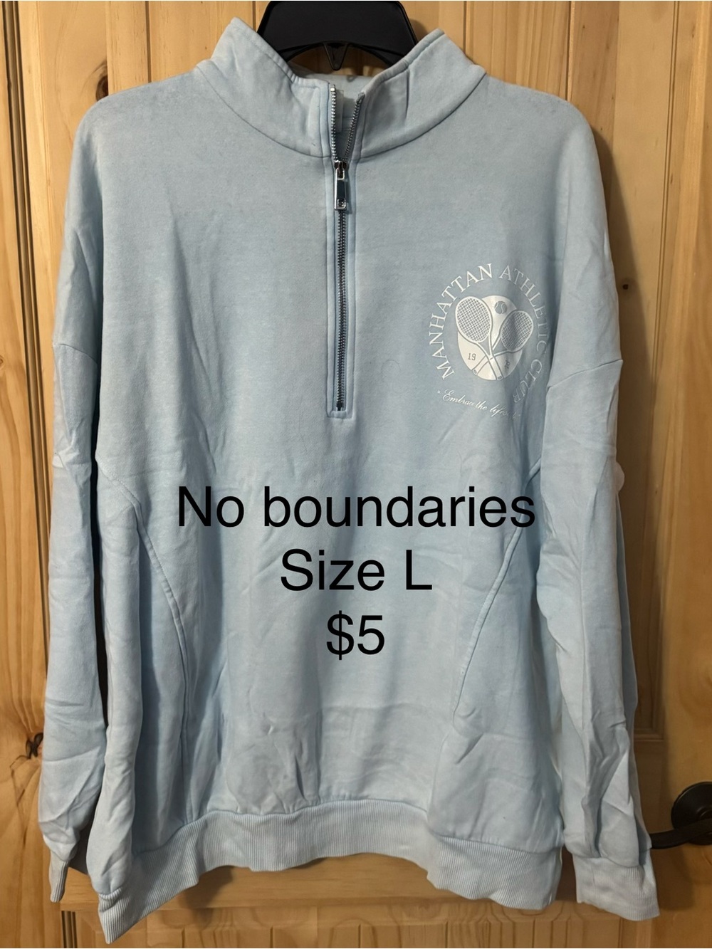 No Boundaries Light Blue Half-Zip Pullover Sweater